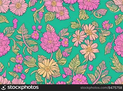 Seamless floral pattern. Design for wallpaper, wrapping paper, background, fabric.