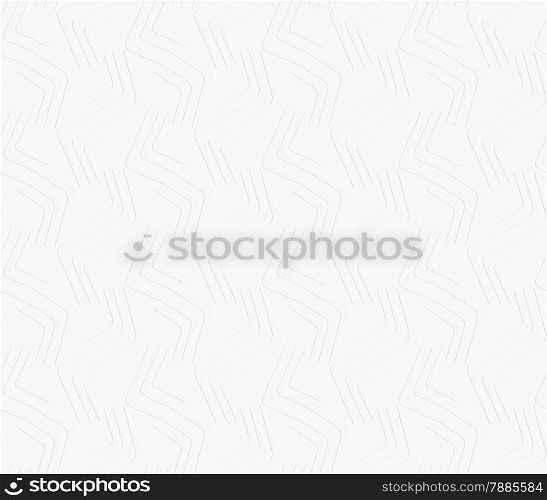 Seamless geometric background. Modern 3D texture. Pattern with realistic cold press paper texture effect.Geometrical ornament with embossed light gray wavy shapes .