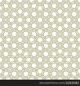 Seamless geometric ornament based on traditional islamic art.Great design for fabric,textile,cover,wrapping paper,background.Contoured lines.. Seamless geometric ornament based on traditional islamic art. Contoured lines.