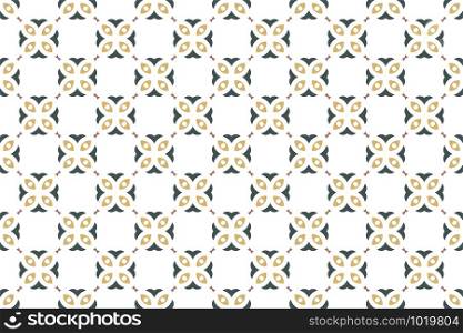 Seamless geometric pattern. Blue and brown colors on white background.