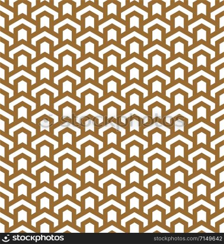 Seamless geometric pattern.Brown and white.Thick lines. Seamless geometric pattern in style art deco.