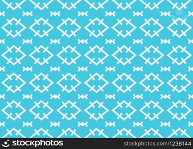 Seamless geometric pattern design illustration. Background texture. In blue and white colors.