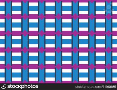 Seamless geometric pattern design illustration. Background texture. In blue, violet and white colors.