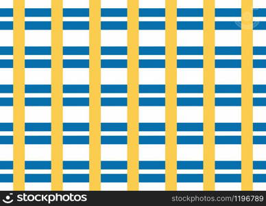 Seamless geometric pattern design illustration. Background texture. In blue, yellow and white colors.