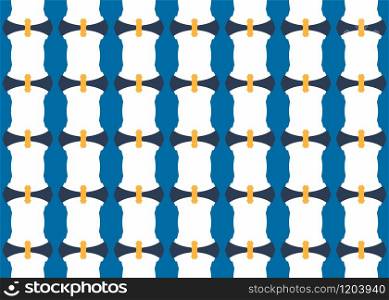 Seamless geometric pattern design illustration. Background texture. In blue, yellow and white colors.