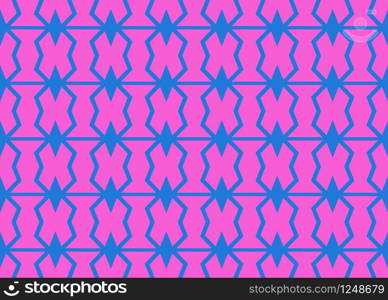 Seamless geometric pattern design illustration. Background texture. In pink and blue colors.