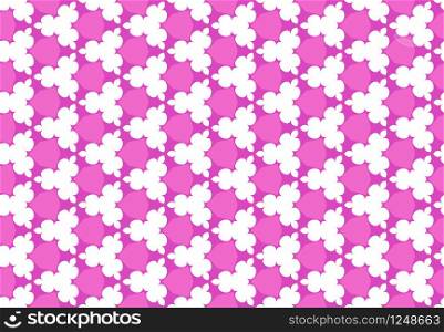 Seamless geometric pattern design illustration. Background texture. In pink and white colors.