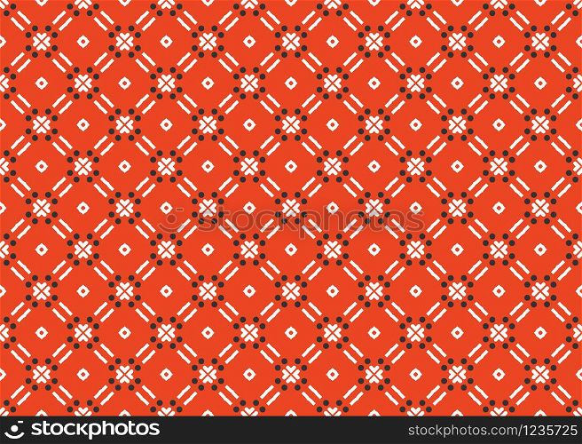 Seamless geometric pattern design illustration. Background texture. In red, black and white colors.