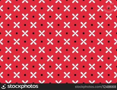 Seamless geometric pattern design illustration. Background texture. In red, white and black colors.