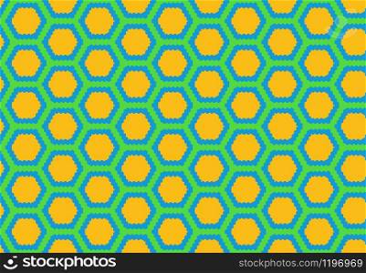 Seamless geometric pattern design illustration. Background texture. In yellow, green and blue colors.