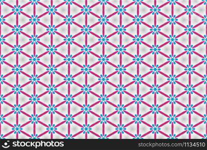 Seamless geometric pattern design illustration. Background texture. Used gradient in blue, pink, grey and white colors.