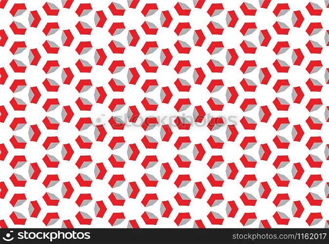 Seamless geometric pattern design illustration. Background texture. Used gradient in red, grey and white colors.
