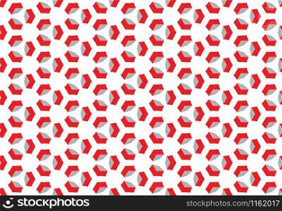 Seamless geometric pattern design illustration. Background texture. Used gradient in red, grey and white colors.