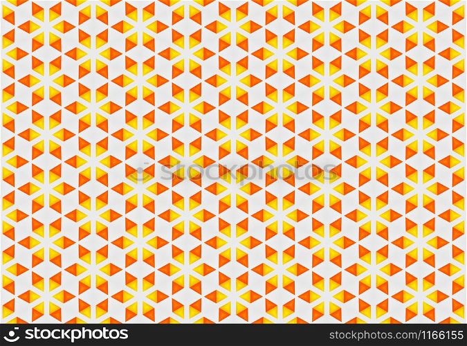 Seamless geometric pattern design illustration. Background texture. Used gradient in yellow and orange colors on white background.