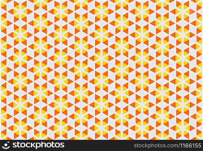 Seamless geometric pattern design illustration. Background texture. Used gradient in yellow and orange colors on white background.