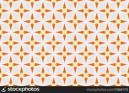 Seamless geometric pattern design illustration. Background texture. Used gradient in yellow and orange colors on white background.