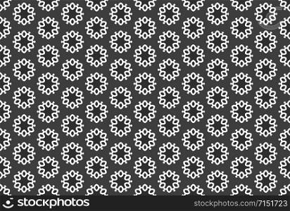 Seamless geometric pattern design illustration. In black and white colors.