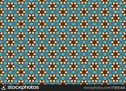Seamless geometric pattern design illustration. In blue and brown colors.