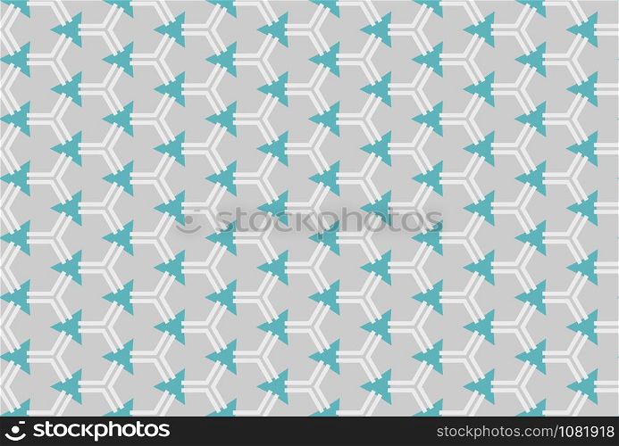 Seamless geometric pattern design illustration. In blue, grey and white colors.
