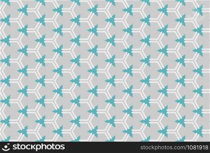 Seamless geometric pattern design illustration. In blue, grey and white colors.