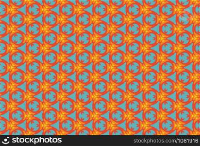 Seamless geometric pattern design illustration. In blue, red, orange and yellow colors.