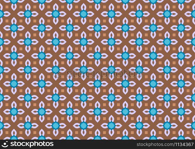 Seamless geometric pattern design illustration. In brown, blue and purple colors.
