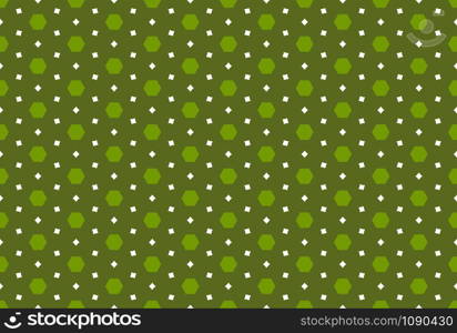 Seamless geometric pattern design illustration. In green and white colors.