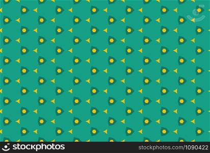 Seamless geometric pattern design illustration. In green and yellow colors.