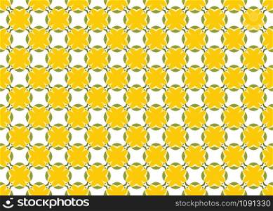 Seamless geometric pattern design illustration. In green and yellow colors on white background.