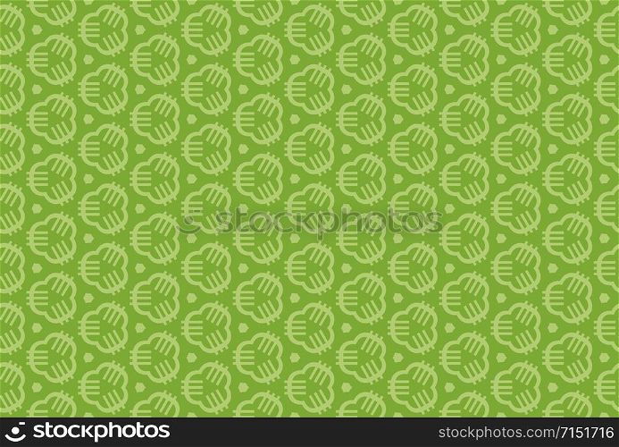Seamless geometric pattern design illustration. In green colors.