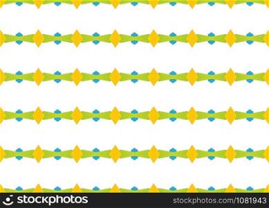 Seamless geometric pattern design illustration. In green, yellow and blue colors on white background.