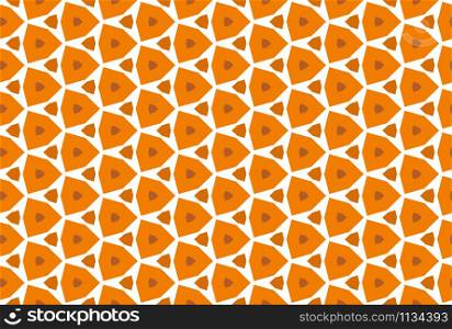 Seamless geometric pattern design illustration. In orange, brown and white colors.