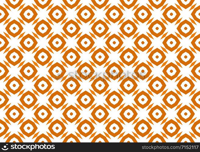 Seamless geometric pattern design illustration. In orange, brown and white colors.