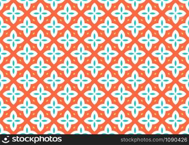 Seamless geometric pattern design illustration. In orange, yellow, blue and white colors.