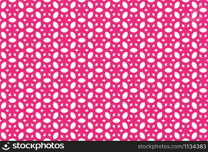 Seamless geometric pattern design illustration. In pink and white colors.