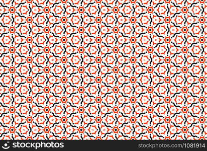 Seamless geometric pattern design illustration. In red and black colors on white background.