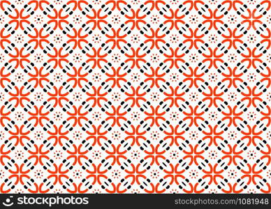 Seamless geometric pattern design illustration. In red and black colors on white background.