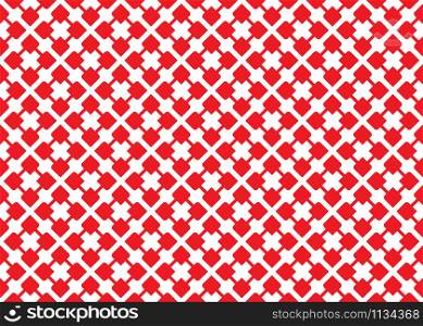 Seamless geometric pattern design illustration. In red and white colors.