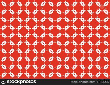 Seamless geometric pattern design illustration. In red and white colors.