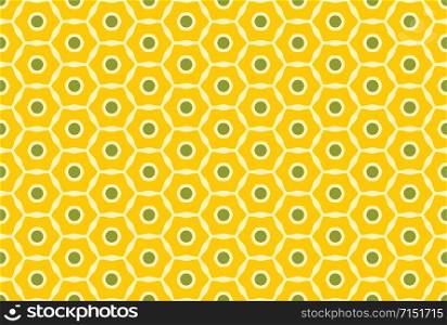 Seamless geometric pattern design illustration. In yellow and green colors.