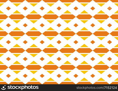 Seamless geometric pattern design illustration. In yellow, orange and white colors.