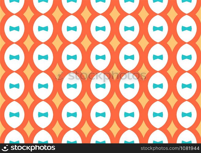 Seamless geometric pattern design illustration. In yellow, orange, blue and white colors.
