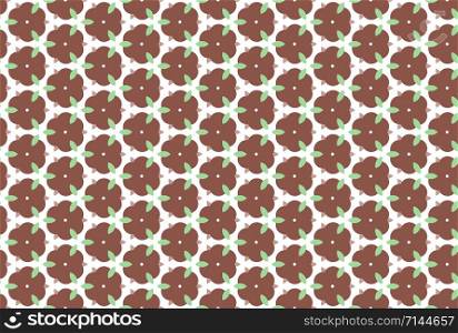 Seamless geometric pattern. In brown and green colors on white background.