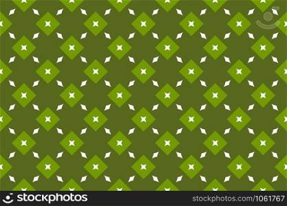 Seamless geometric pattern. In green and white colors.