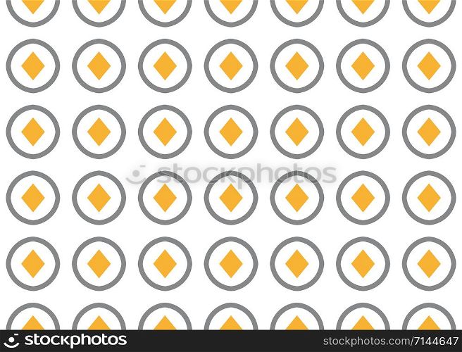 Seamless geometric pattern. In grey and orange colors on white background.