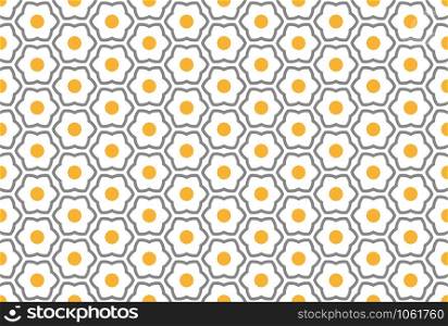 Seamless geometric pattern. In grey, yellow and white colors.