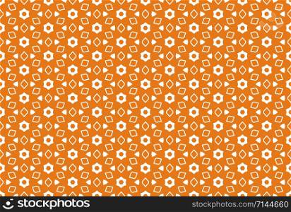 Seamless geometric pattern. In orange and white colors.