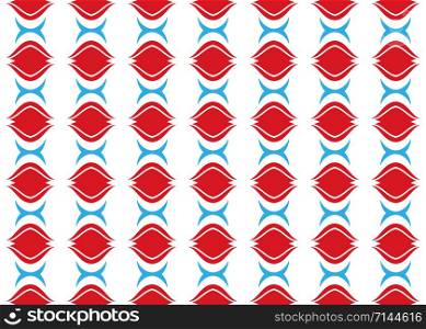Seamless geometric pattern. In red and blue colors on white background.