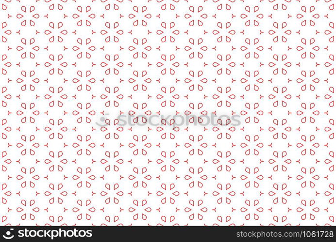 Seamless geometric pattern. In red and white colors.