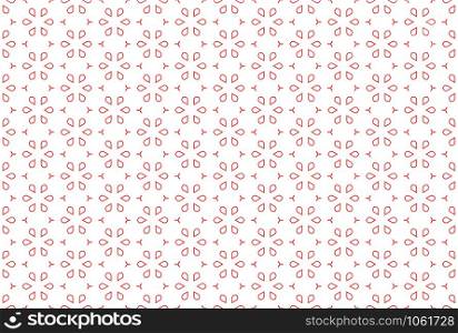 Seamless geometric pattern. In red and white colors.